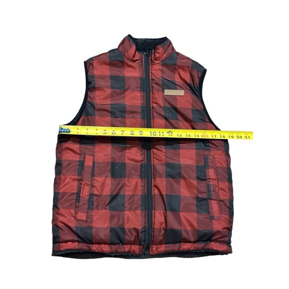 Buffalo David Bitton vest child L 14 16 or women S reversible plaid or fleece - Picture 7 of 12